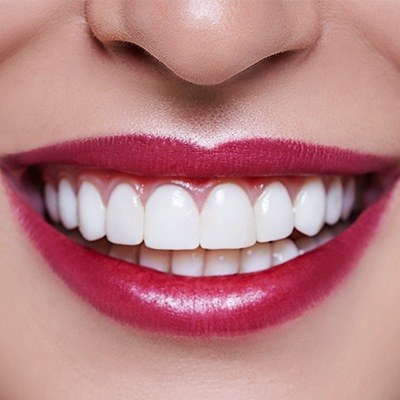 Closeup of beautiful smile and healthy gums