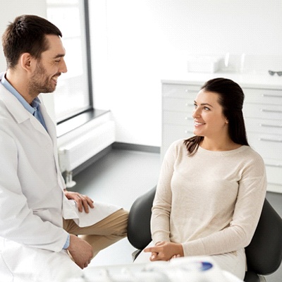 Woman at dental consultation