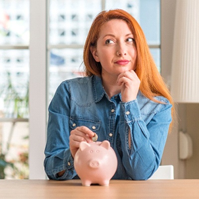 Woman saving money